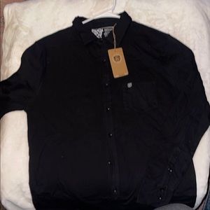 Panda Diplomacy Knit Oxford Shirt black